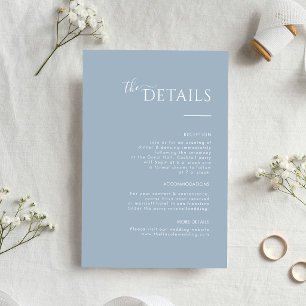 RSVP Cartão de Detalhes de Casamento Minimalista Azul E