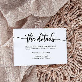 RSVP Cartão de Detalhes de Casamento Minimalista Modern