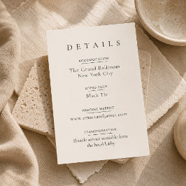 RSVP Cartão de Detalhes de Casamento Minimalista Modern