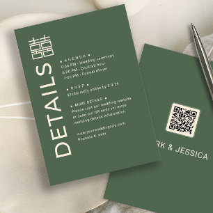 RSVP Cartão de detalhes de casamento Modern Double Happ