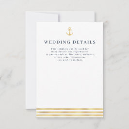 RSVP cartão de detalhes de casamento náutico moderno