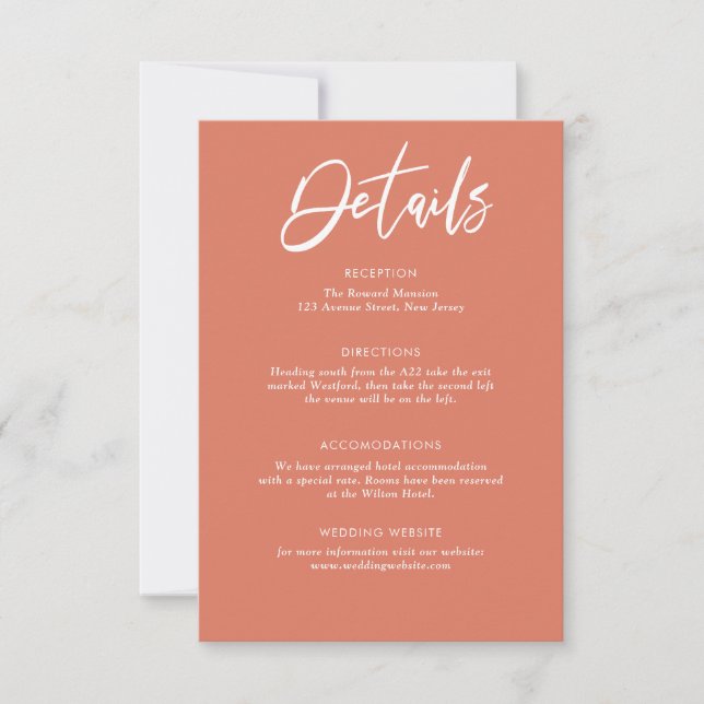 RSVP Cartão de detalhes de casamento outono adorável (Frente)