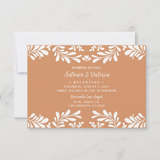 RSVP Cartão de Detalhes de Casamento Terracotta Talaver