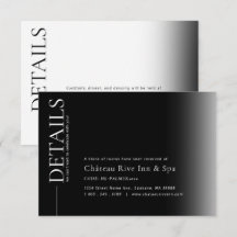 Cartão de Detalhes de Clausura Preto e Branco Grad