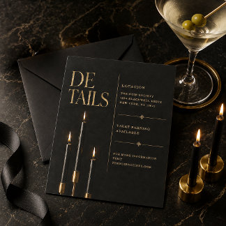 RSVP Cartão de detalhes de coquetel elegante de Hallowe