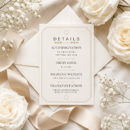 RSVP Cartão de Detalhes de Elegância em Marfim Macio Ed