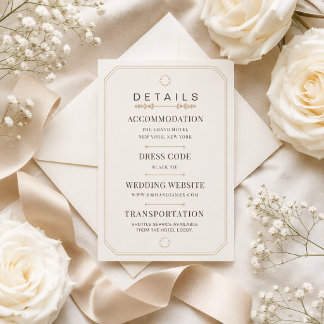 RSVP Cartão de Detalhes de Elegância em Marfim Macio Ed