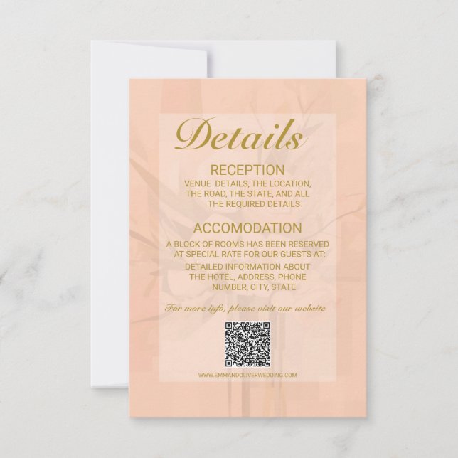 RSVP Cartão de Detalhes de Enclosure de Casamento Elega (Frente)