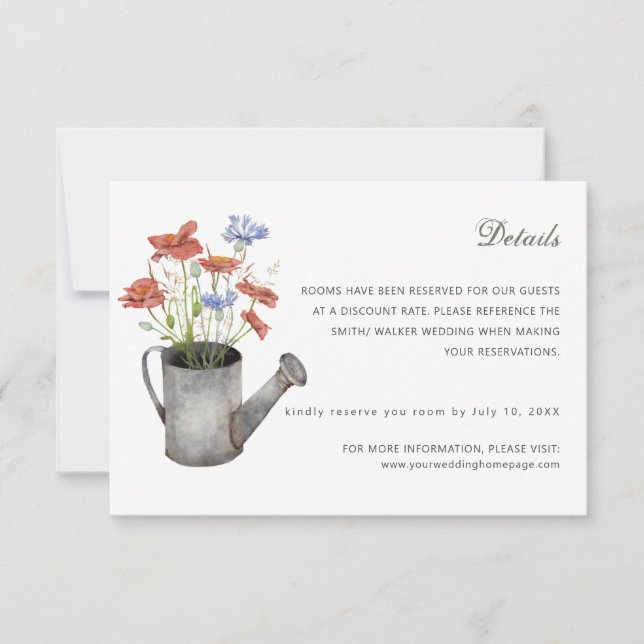 RSVP cartão de detalhes de flores silvestres rústicas (Frente)