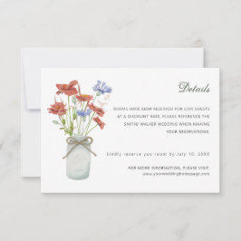 RSVP cartão de detalhes de flores silvestres rústicas