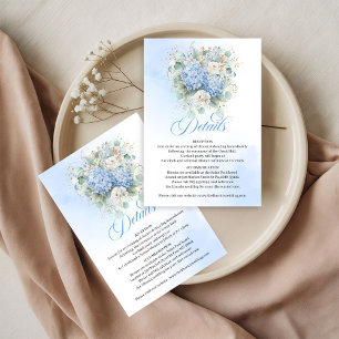 RSVP Cartão de detalhes de Hortênsia Azul com detalhes