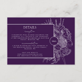 RSVP Cartão de Detalhes do Boquete Floral Moderno e Ele