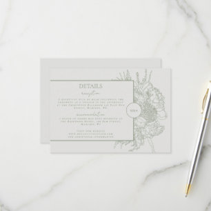 RSVP Cartão de Detalhes do Boquete Floral Moderno e Ele