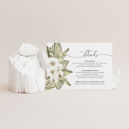 RSVP Cartão de Detalhes do Casamento da Orquídea Branca