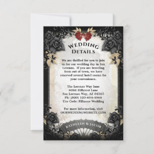 RSVP Cartão de Detalhes do Casamento de Halloween Elega