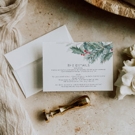 RSVP Cartão de Detalhes do Casamento de Natal Elegante