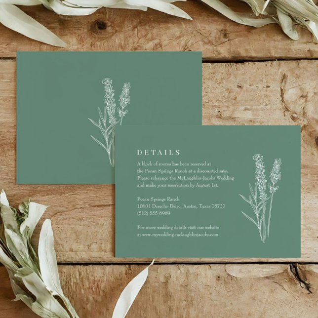 RSVP Cartão de Detalhes do Casamento de primavera Green (Criador carregado)