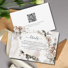 RSVP Cartão de Detalhes do Casamento Elegante Floral da