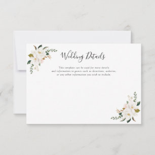 RSVP cartão de detalhes do casamento floral azul de ma