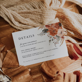 RSVP Cartão de Detalhes do Casamento Floral Boho | Conv