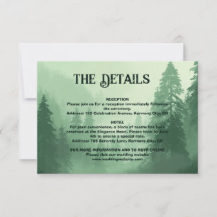 RSVP Cartão de detalhes do casamento Green Forest