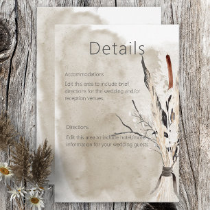 RSVP Cartão de Detalhes Moderno do Buquê Rustic Boho