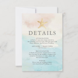 RSVP Cartão de Detalhes sobre o Themed Beach