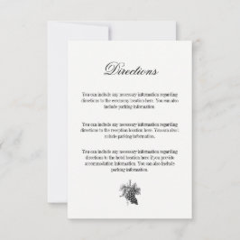 RSVP Cartão de Direção de Casamento Toile & Calliografi