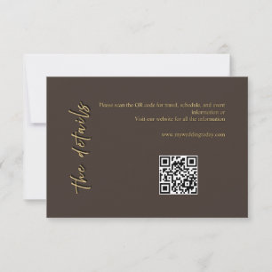 RSVP Cartão de Enclausuramento de Casamento Bege e Dour