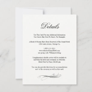 RSVP Cartão de Gabinete de Detalhes de Casamento de Toi