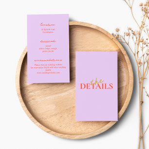 RSVP Cartão de Gabinete de Detalhes de Casamento Modern