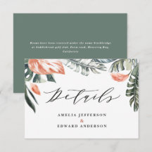 Cartão de identidade de folhagem tropical verde pa