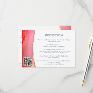 RSVP Cartão de Informação de Casamento Pink Orange