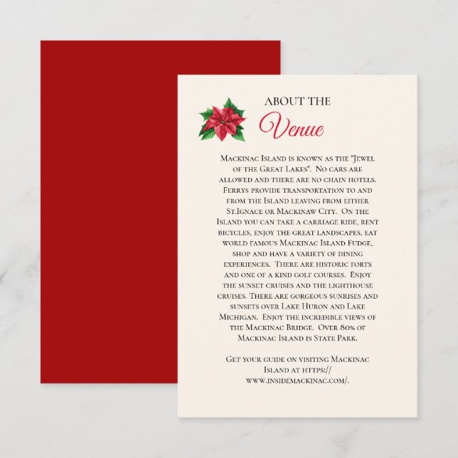 RSVP Cartão de Informação de Local de Casamento da Ilha (Frente/Verso)