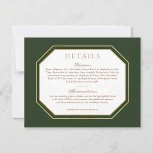 RSVP Cartão de Informações de Casamento *Blooms de Ouro