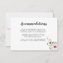 RSVP Cartão de Informações de Casamento de Flores Rosa-