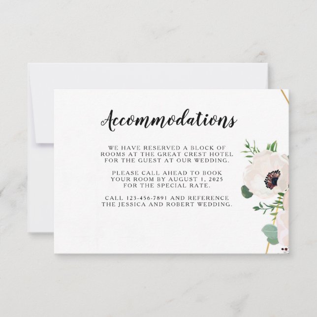 RSVP Cartão de Informações de Casamento de Flores Rosa- (Frente)