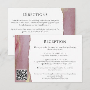 RSVP Cartão de Informações de Casamento Mauve Lilac Ele