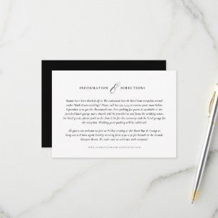 RSVP Cartão de informações de casamento simples em pret