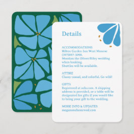 RSVP Cartão de Invólucro do Padrão de Flor Azul