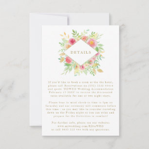 RSVP Cartão de Invólucro Geo de Flores de Água