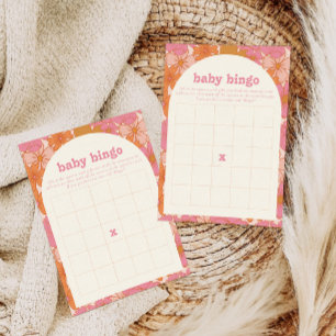 RSVP Cartão de Jogo de Chá de fraldas Boho Groovy Baby