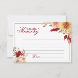 RSVP Cartão de Memória de Flores de Outono para Funeral