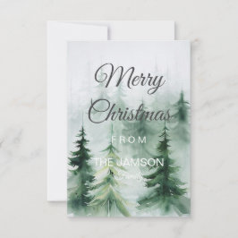 RSVP Cartão de Natal Feliz para Floresta de Aquarela El