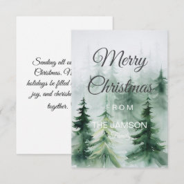 RSVP Cartão de Natal Feliz para Floresta de Aquarela El
