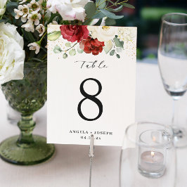 RSVP Cartão de Número da Mesa de Casamento Floral de Ro