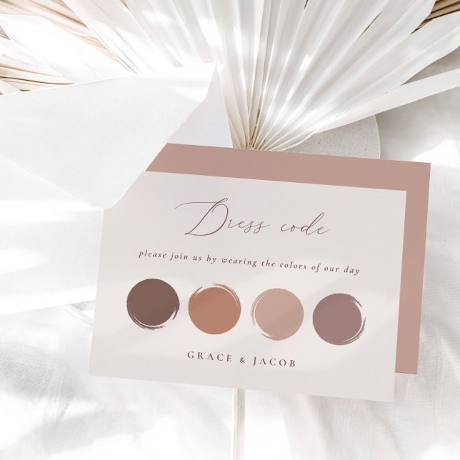 RSVP Cartão de Paleta de Cores Rosa Bege, Mauve e Bronz (Blush Pink, Mauve & Bronze Rose Color Palette Card)