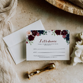 RSVP Cartão de Pedido de Música de Casamento Floral de