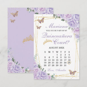 RSVP Cartão de Proposta de Corte de Quinceanera Floral