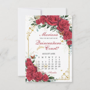 RSVP Cartão de Proposta de Corte de Quinceanera Floral